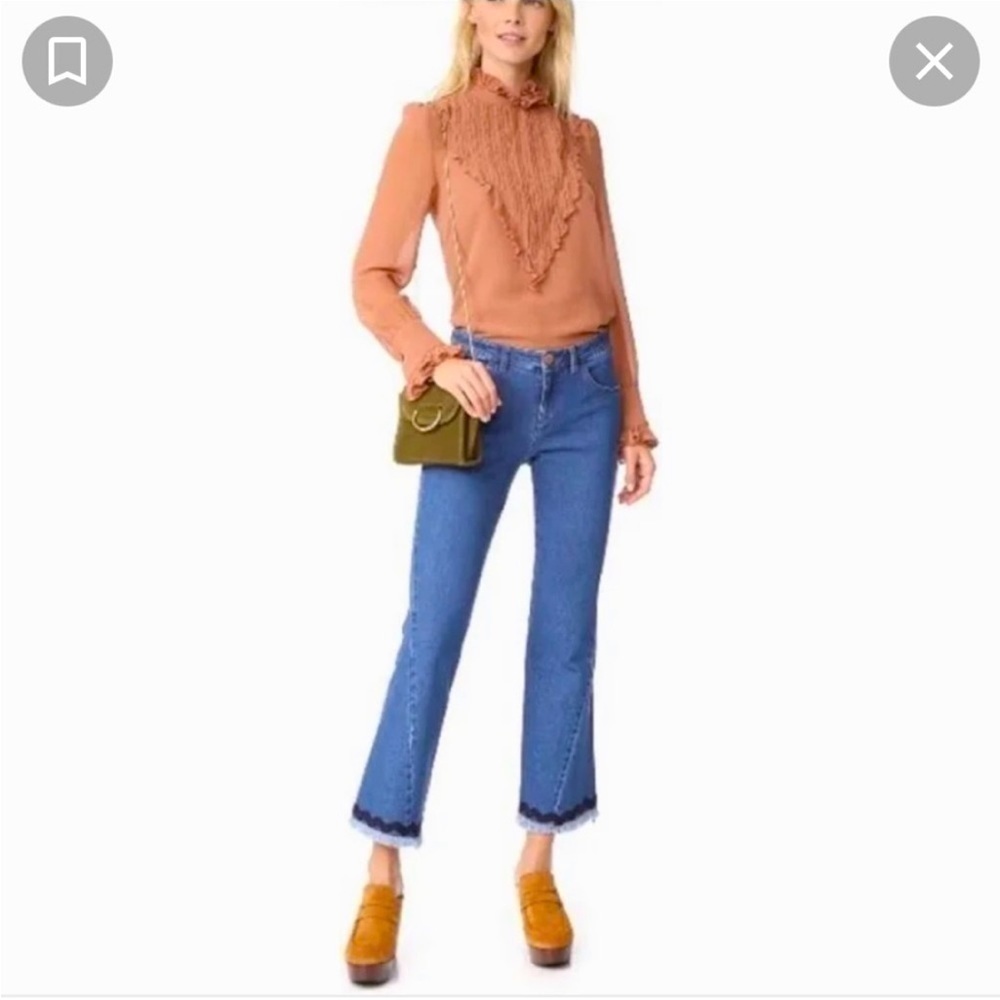 SEE by Chloe Flare Raw Hem with Rick Rack Hem Size Women’s 31 - Picture 9 of 10